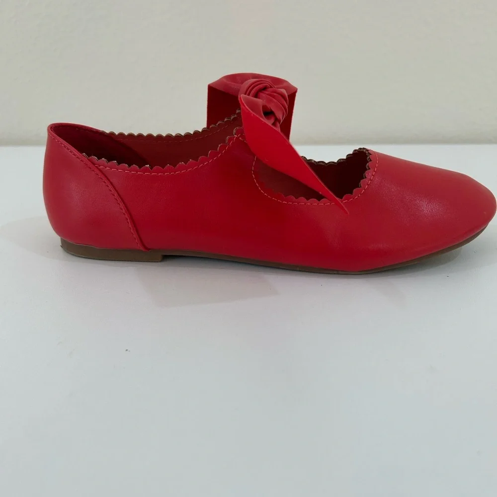 Dream Pairs Girls Red Bow Mary Jane Flats, Size 4